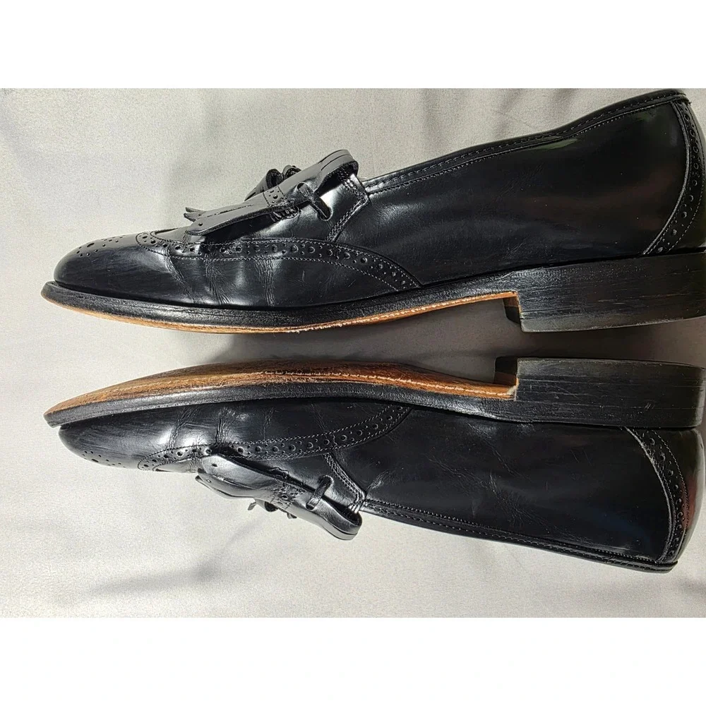 Johnston & Murphy Optima Loafers Wingtip Kiltie Tassel Men 11.5 B/2A Made USA
